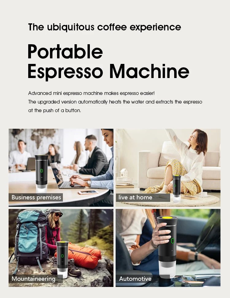 3 - in - 1 Portable Espresso Maker – 20 Bar High Pressure & Heating Function - ouffee