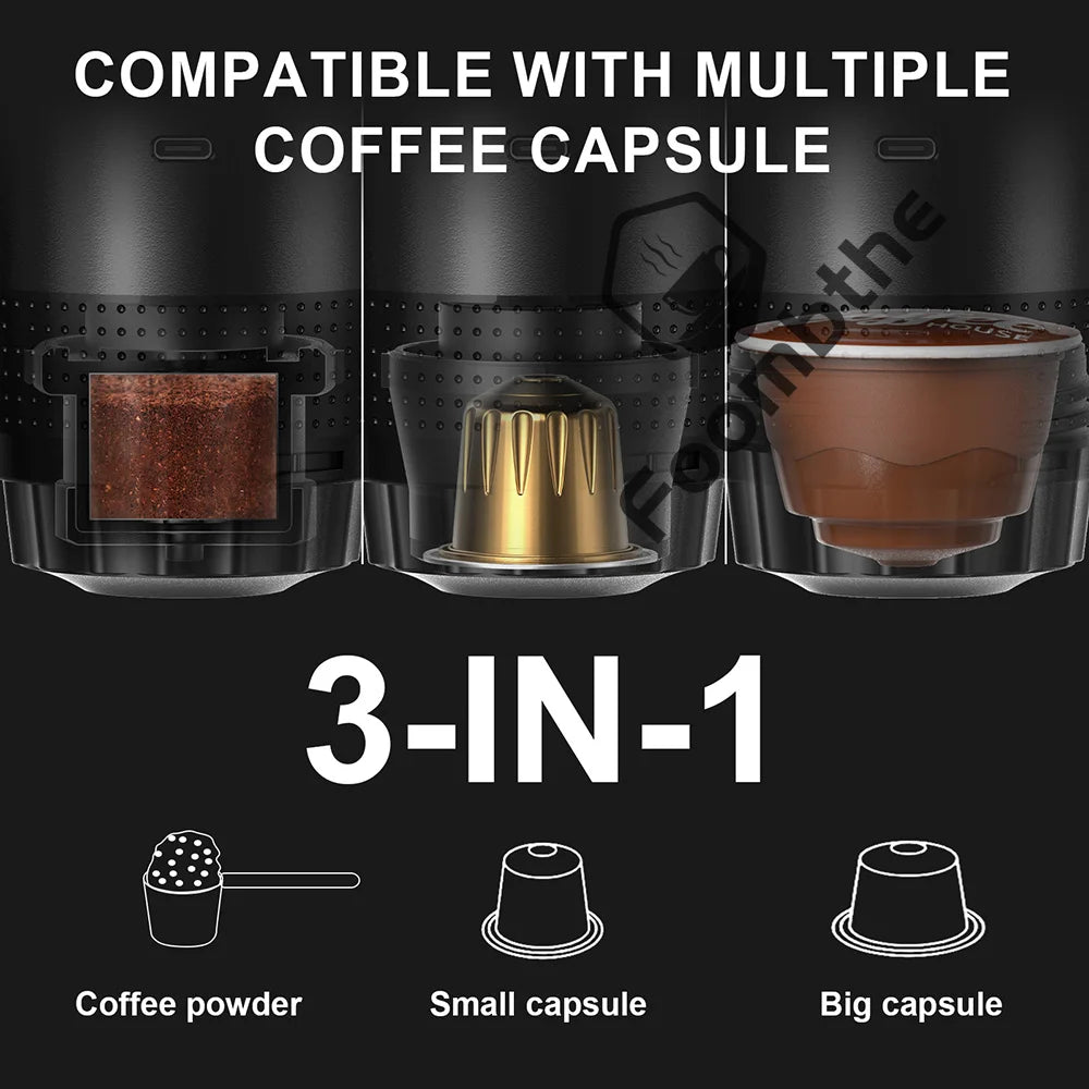 3 - in - 1 Portable Espresso Maker – 20 Bar High Pressure & Heating Function - ouffee