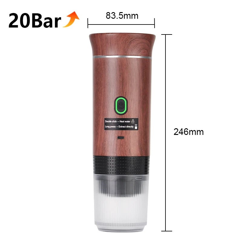 3 - in - 1 Portable Espresso Maker – 20 Bar High Pressure & Heating Function - ouffee