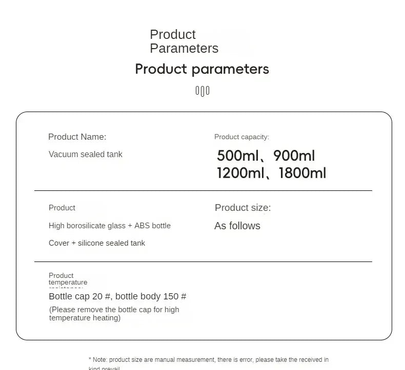 Airtight Glass Coffee Pot with Black Lid. Manual Vacuum Seal Storage. - ouffee